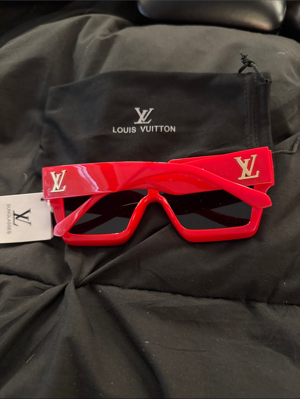 Louis Vuitton Red Rectangular Shield Sunglasses-NO TAG!
